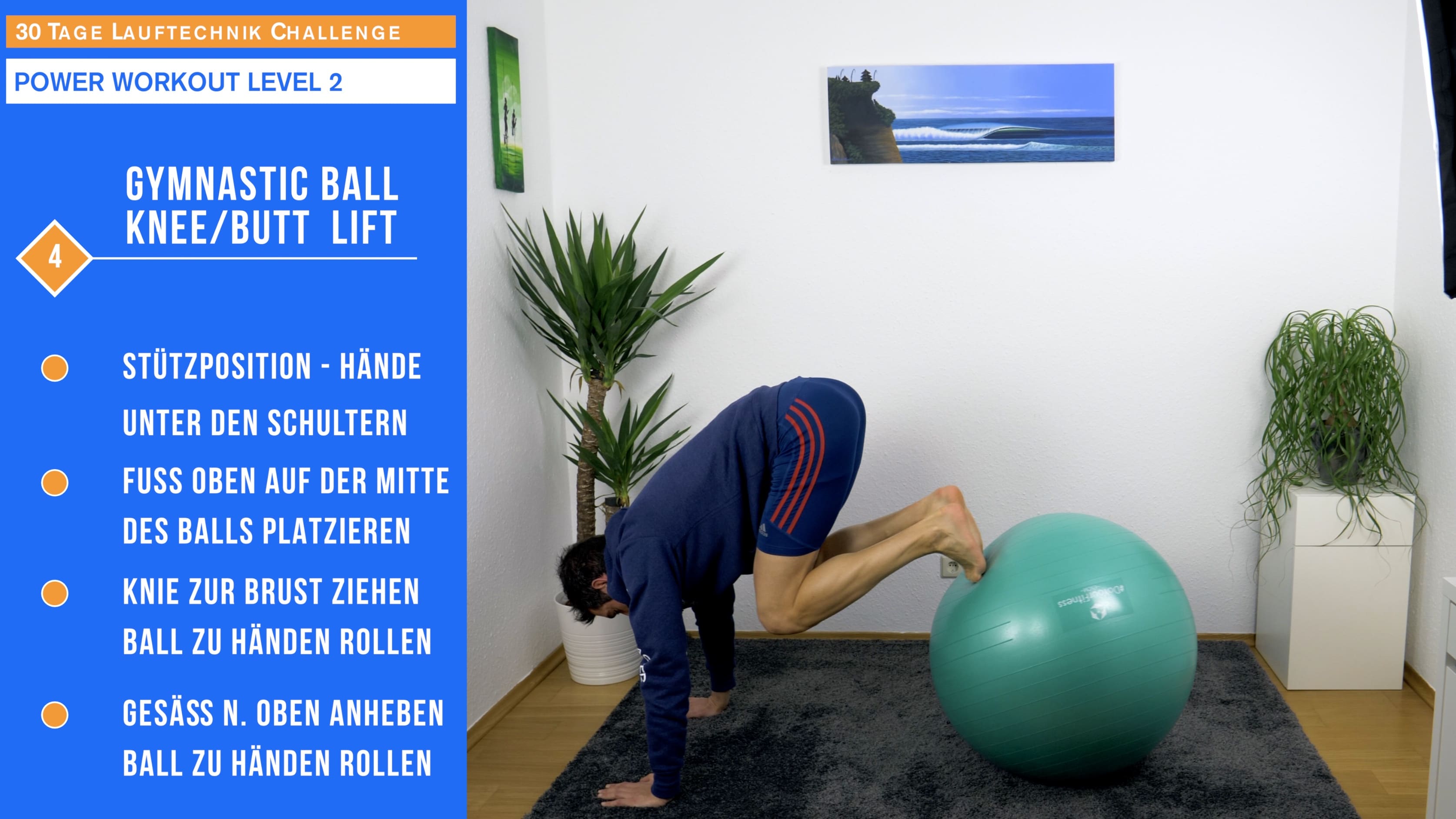 Gymnastic Ball Knee/Butt Lift