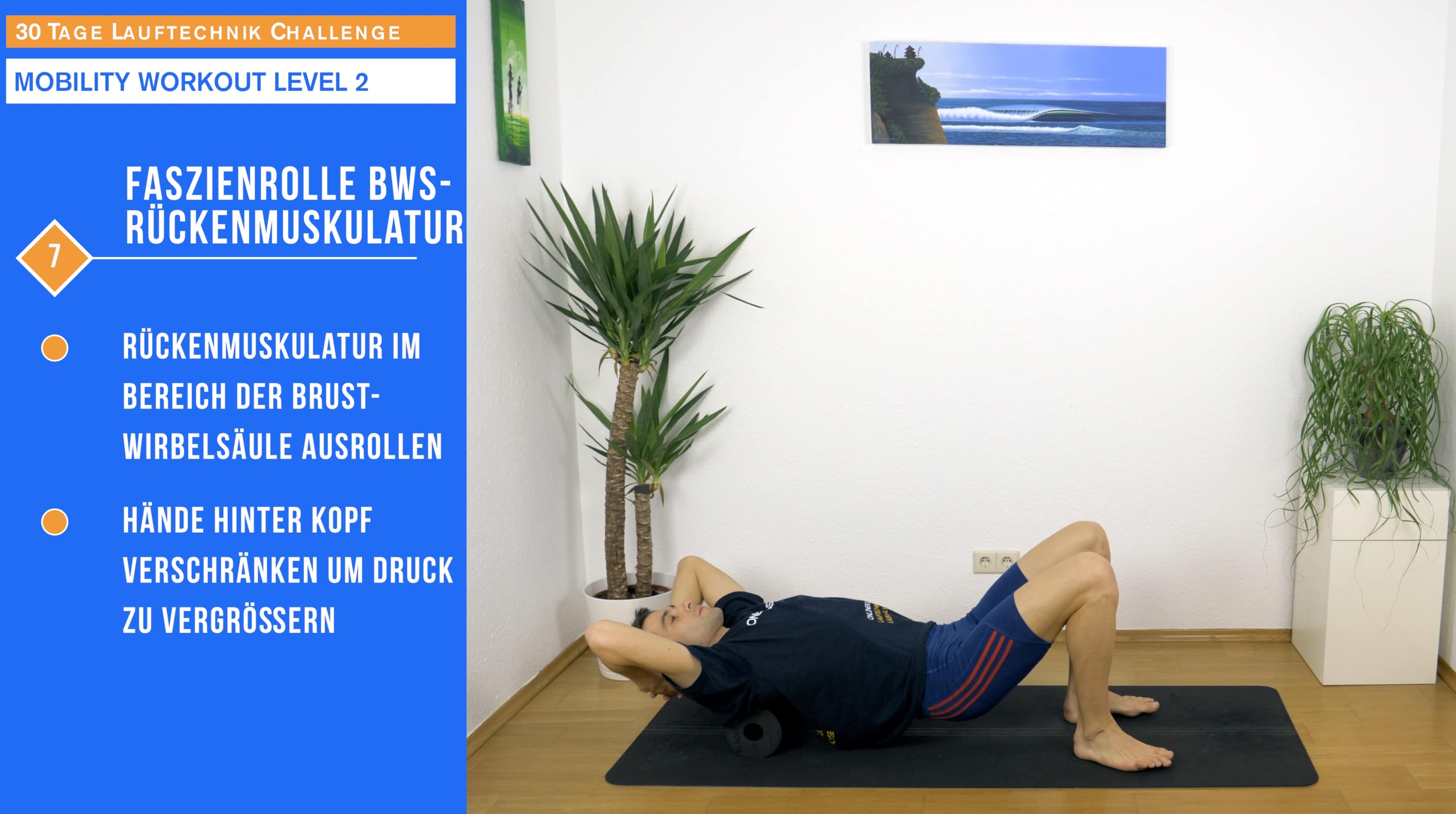 Faszienrolle Rückenstrecker Brustwirbelsäule