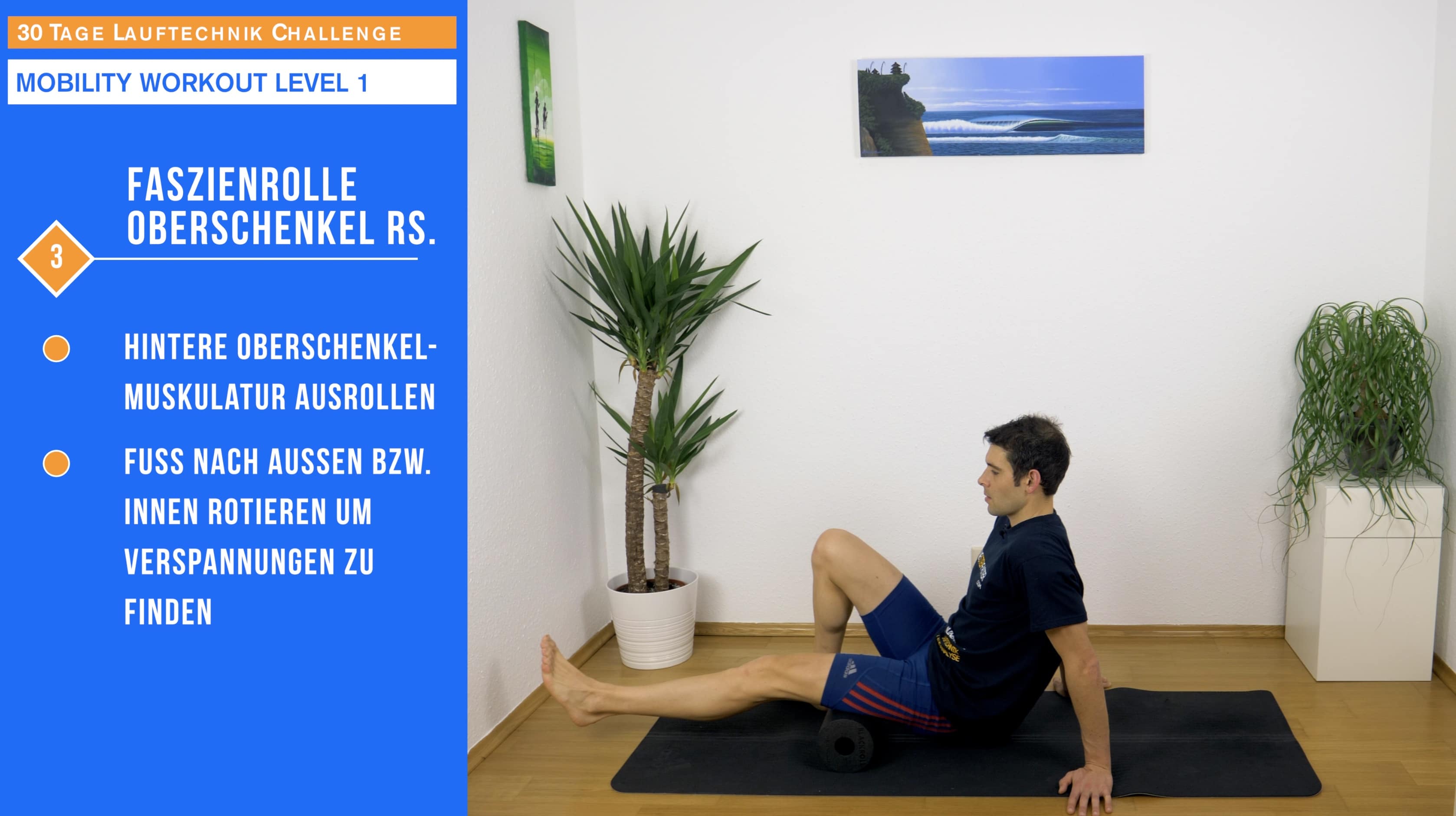 Faszienrolle Oberschenkel-Rückseite