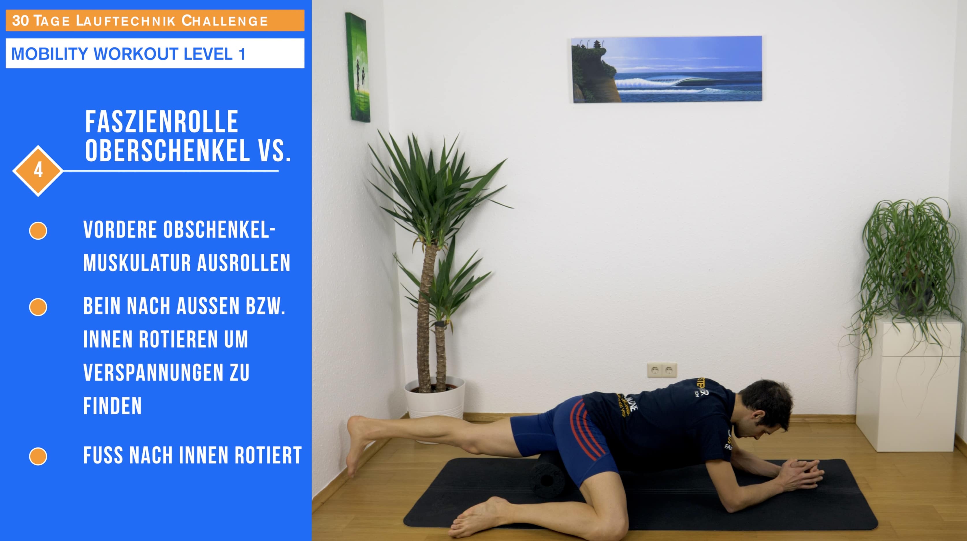 Faszienrolle Oberschenkel-Vorderseite