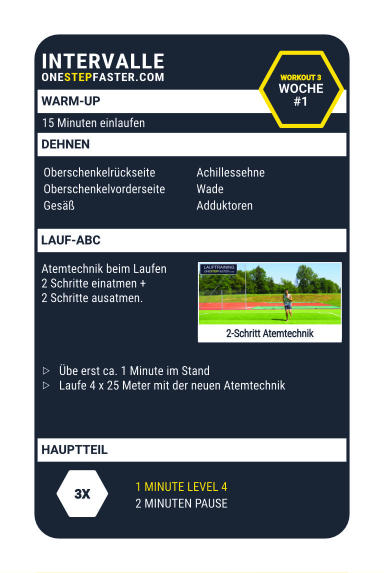Trainingskarte Woche 1 Intervalltraining